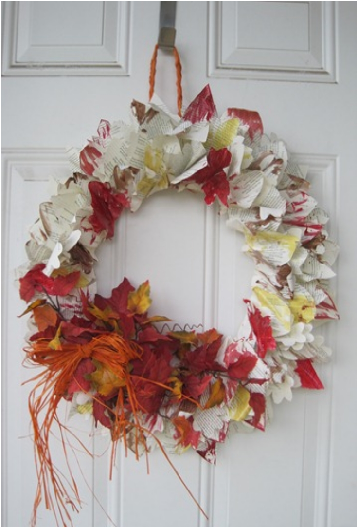 Tutorial Book Page Fall Wreath