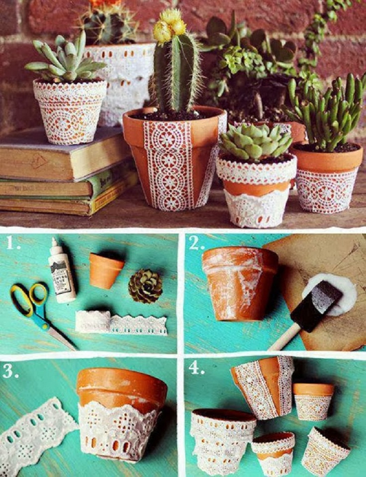 Add Pretty Lace For Pot Planter For You