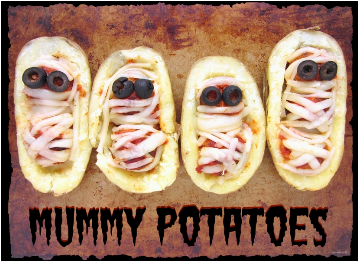 Halloween Mummy Potatoes with Meatballs