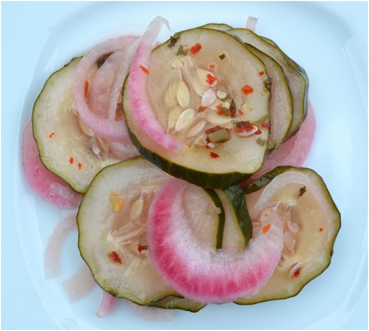 quick-easy-sweet-spicy-pickled-cucumbers