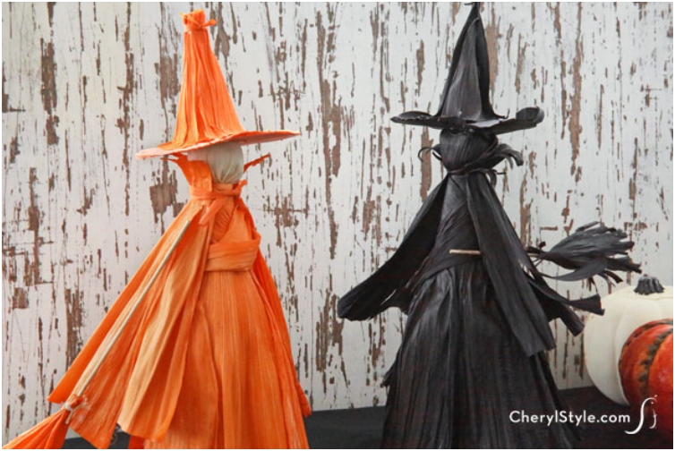 Dyed cornhusk witch