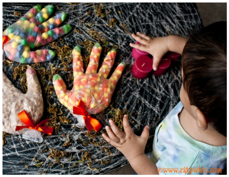 Halloween glove treat bags