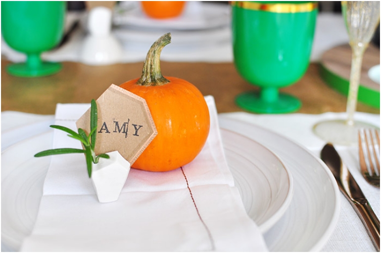 Geometric Clay Place Card Holders