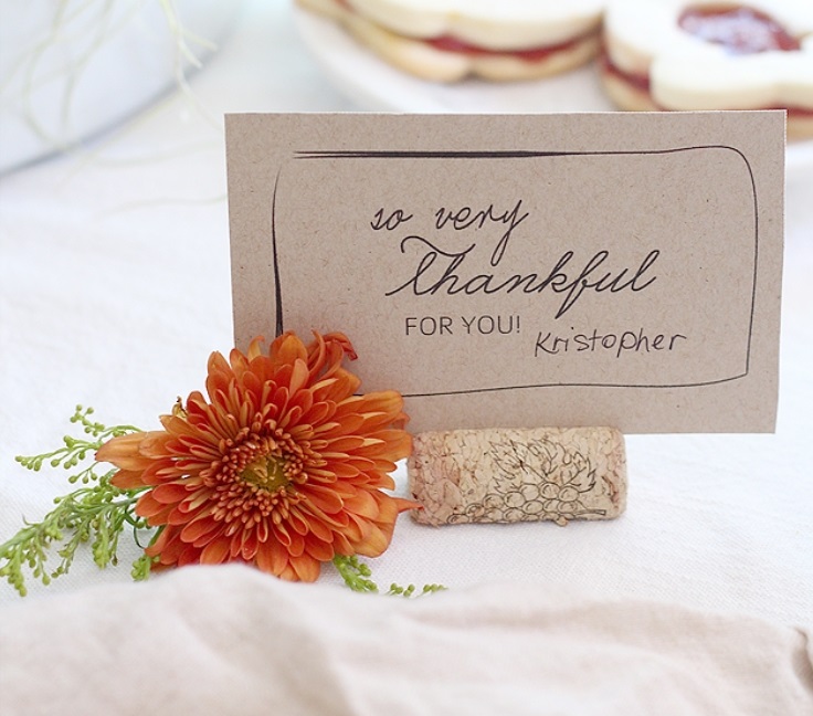 THANKSGIVING CORK PLACE CARD HOLDERS